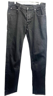 Rag & Bone Fit 2 Slim Gray Black Denim Jeans Mens 32x32 Button Fly Stretch USA